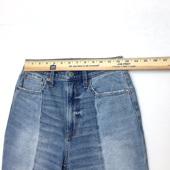 Abercrombie & Fitch Jeans Ultra High Rise Patchwork Straight Leg Frayed Hems 2 - Picture 4 of 8
